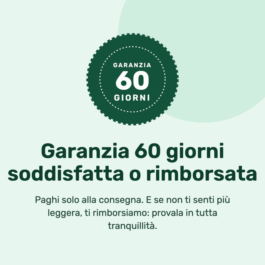 Garanzia 60 giorni soddisfatta o rimborsata
